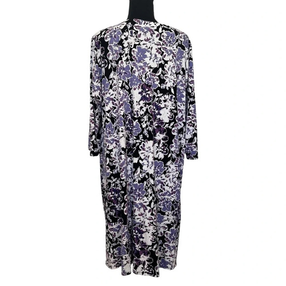 J.Jill Floral Wearever Collection Long Sleeve Dress Purple Size XL - Picture 2 of 8